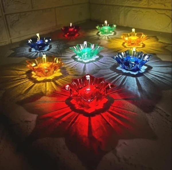 🪔 3D Reflective Colourful Diya (Pack of 4/12/24)