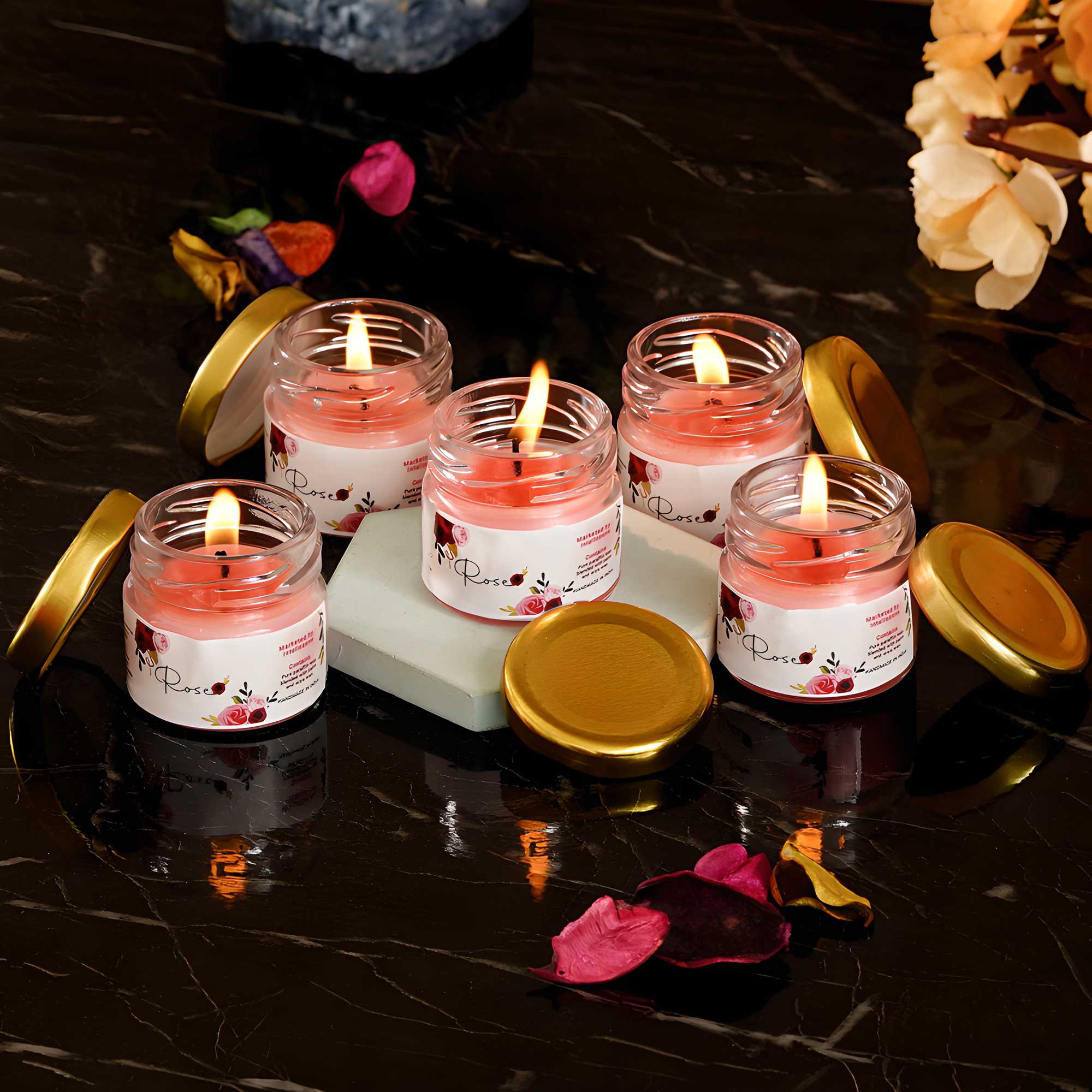 🪔 eCraftIndia Rose Scented Candle |BUY 3 GET 2 FREE|